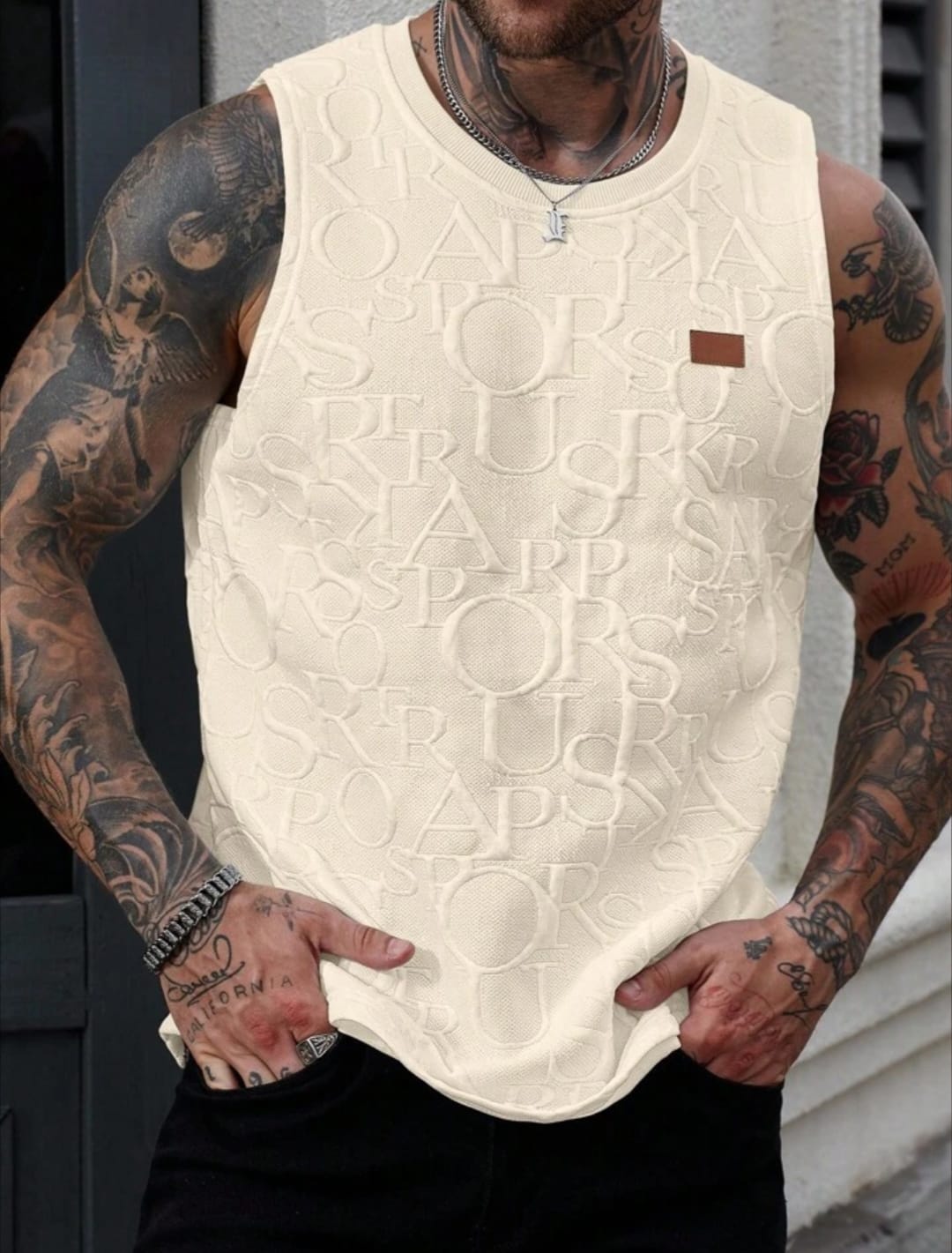 Ivory Monogram Tank Top
